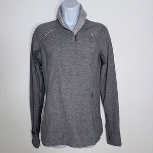 Lululemon Think Fast Pullover Jacket Women's Size 8 Gray Thumbholes